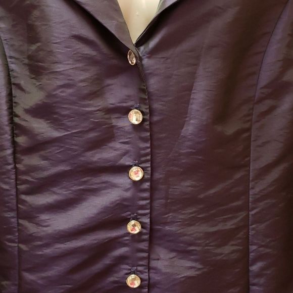 NWT 💜🖤 LAURA Purple Shimmer Evening Top/ Blouse - Picture 15 of 16